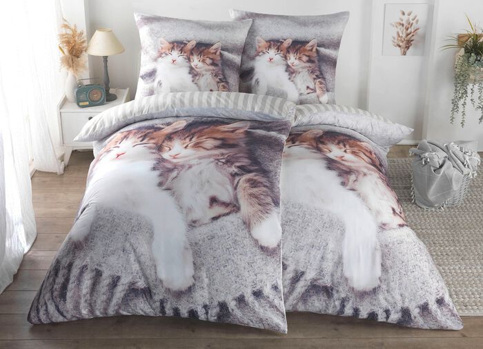 Microfaser-Bettw&auml;sche-Garnitur mit Reissverschluss 