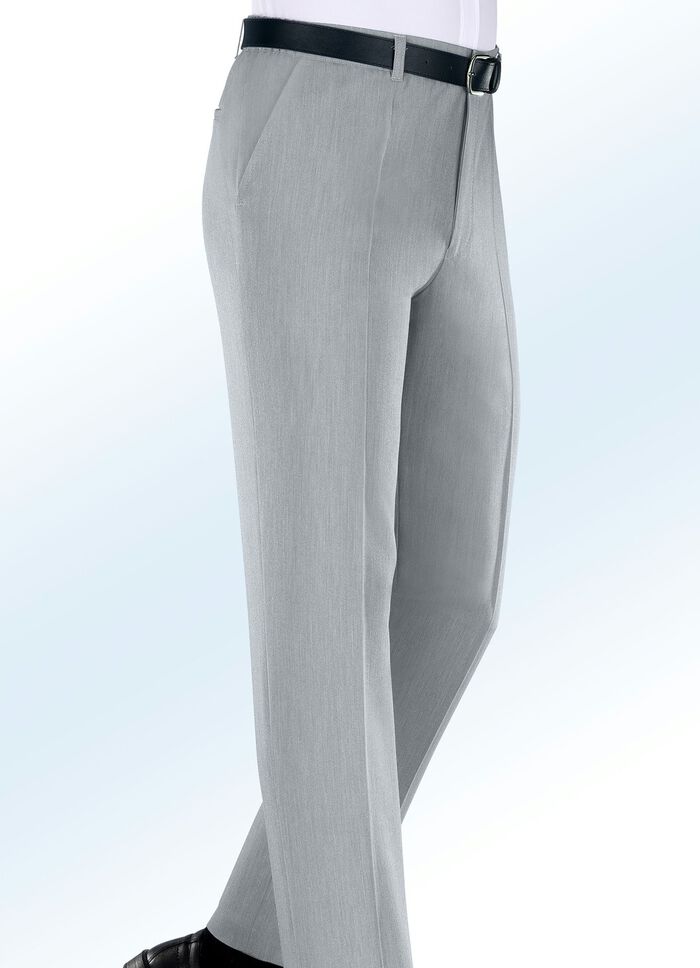 &laquo;Klaus Modelle&raquo;-Hose mit Dehnbundeins&auml;tzen in 2 Farben HELLGRAU MELIERT