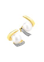 Ohrstecker mit S&uuml;sswasser-Zuchtperlen und synth. Zirkonia 