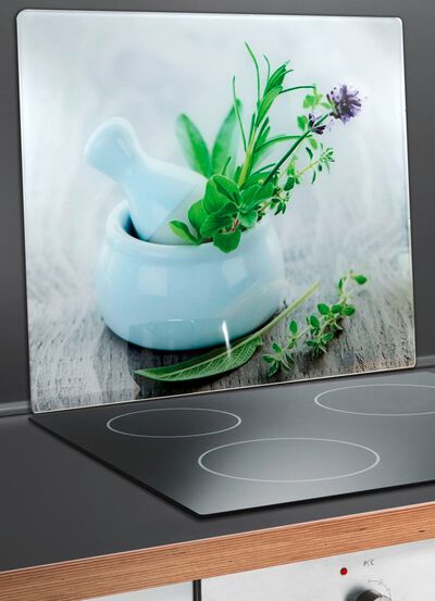 &laquo;Wenko&raquo; Wandblende aus Glas Motiv Kr&auml;utergarten 