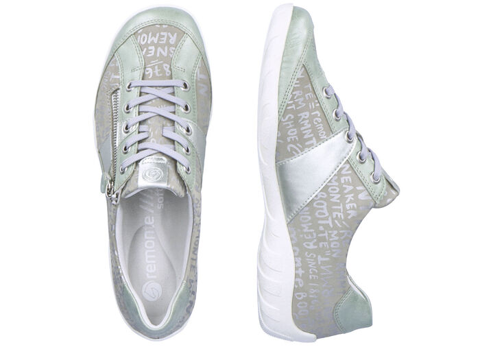 Remonte Sneaker mit bedruckten Besätzen MINT-SILBERGRAU