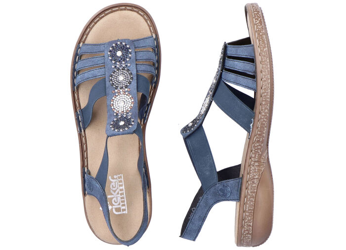 Rieker Sandale mit Glitzersteinchen JEANSBLAU
