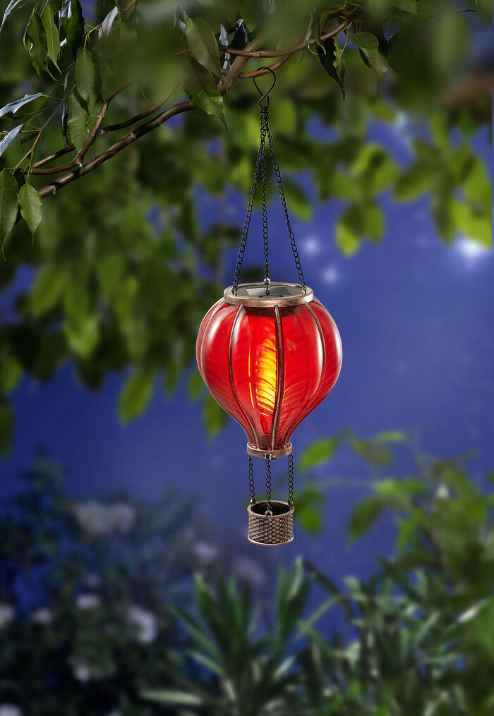 Solar-Heissluftballon mit Flackereffekt ROT