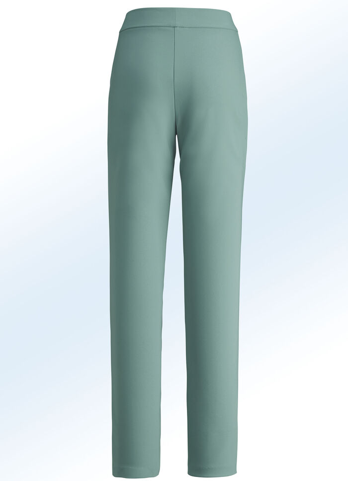 Hose mit hübschen Ziersteppungen JADEGRÜN