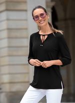 Shirt-Tunika mit gesmokten Einsatz 