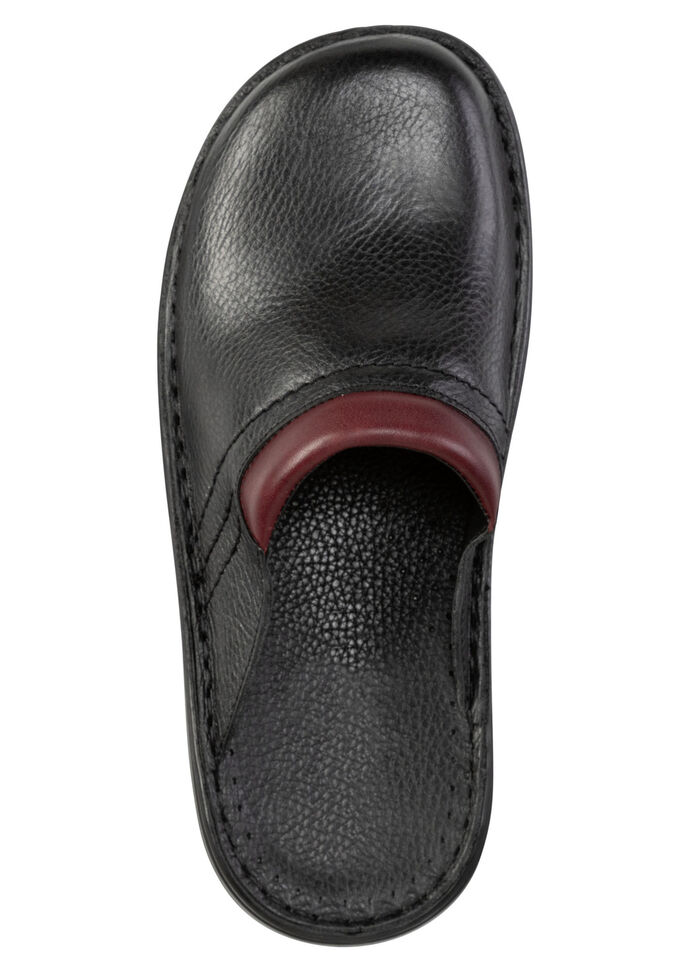 GINO GALANTE Pantolette aus genarbtem Rind-Nappaleder SCHWARZ-CHIANTI
