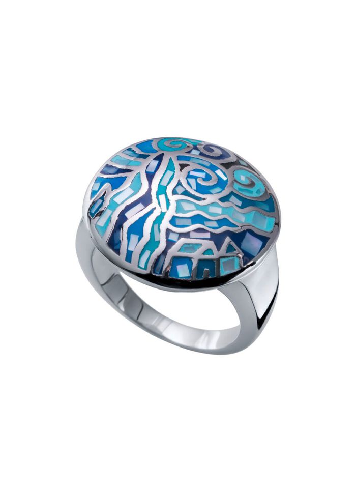 Moderner Damenring mit Mosaikmuster 