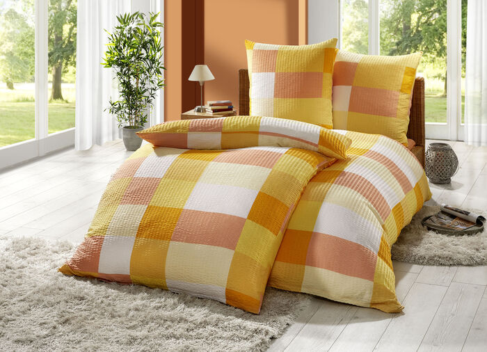 Microfaser-Seersucker Bettwäsche-Garnitur TERRA