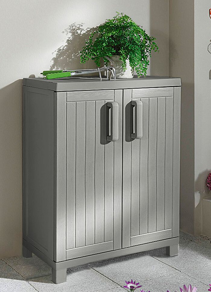Gartenschrank für innen und aussen GRAU