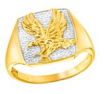 Herrenring Adler mit 3 Diamanten 