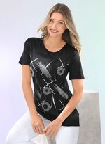 Shirt mit silberfarbenem Kontrast-Druck 