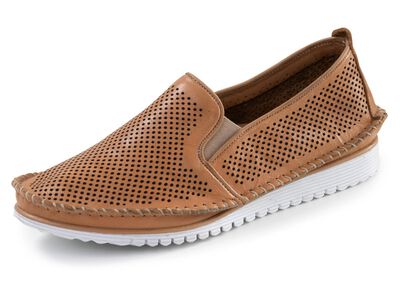 Andrea Conti, sommerliche Damen-Slipper, Weite G, mit herausnehmbarem Fussbett 