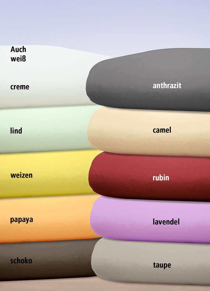 Luxuszwirn-Jersey-Spannbetttuch mit Elasthan WEISS