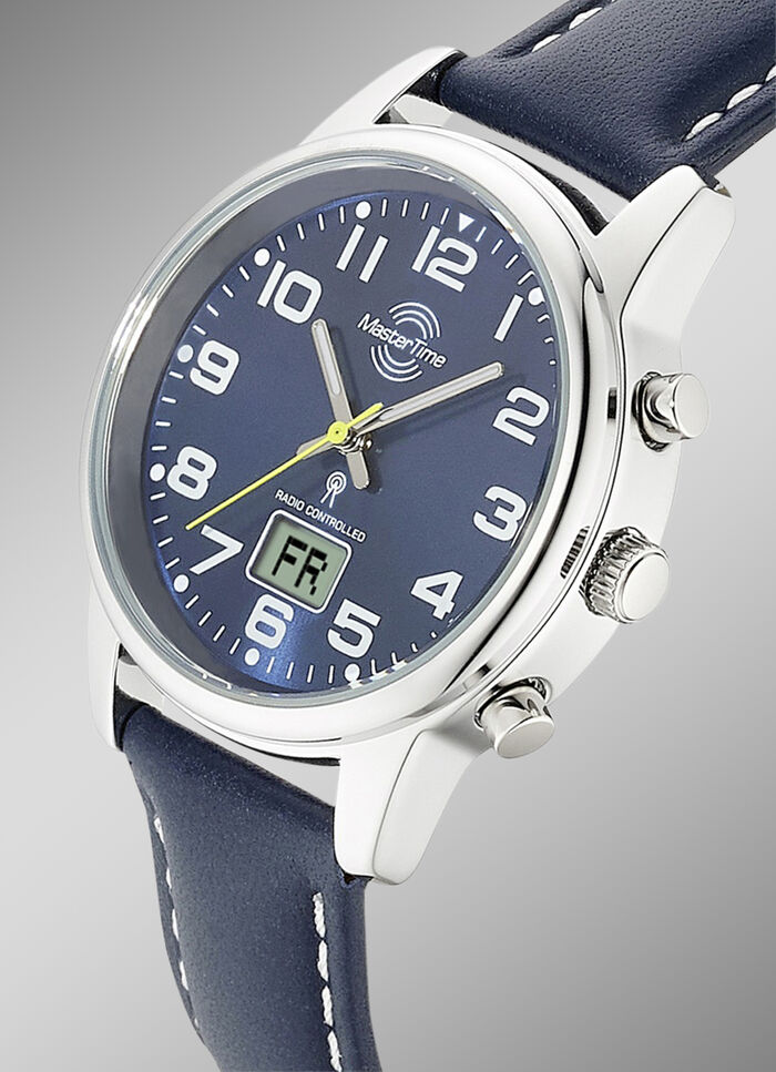Master Time Funk-Damenuhr mit Lederarmband