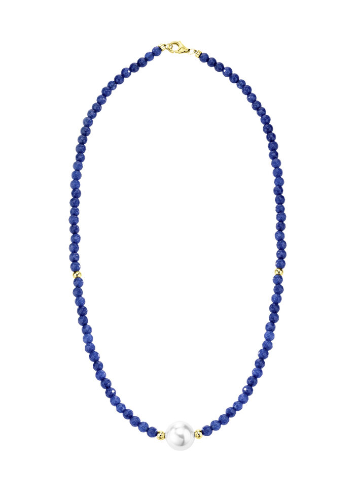 Halskette mit Perlenschimmer und Edelsteinglanz 