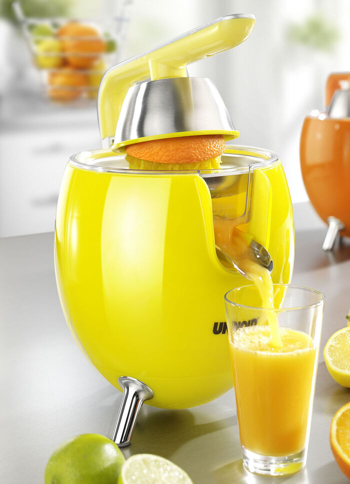 Zitruspresse mit Tropfstopp und Start-/ Stopp-Automatik GELB