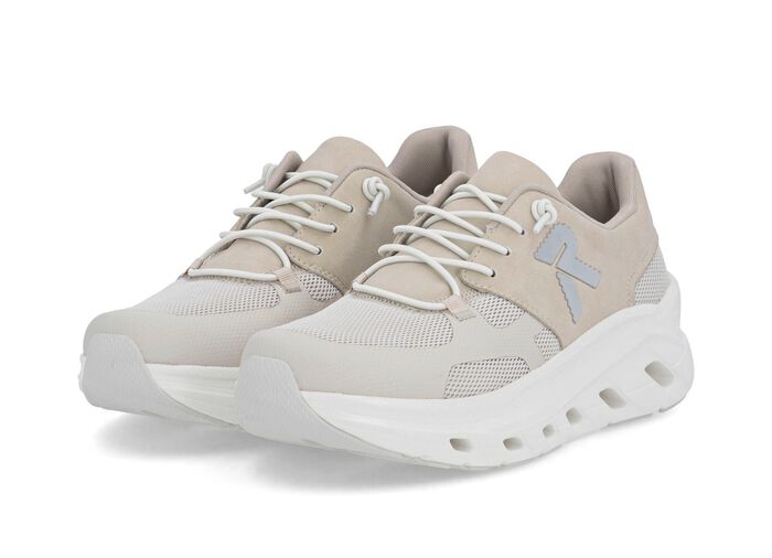 Rieker, sportive Damen-Sneaker, Weite G, mit herausnehmbarem Fussbett HELLBEIGE