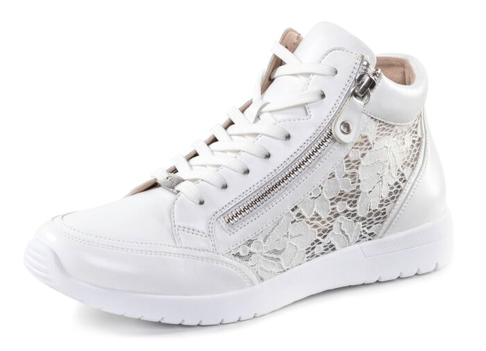 ELENA EDEN, schicke Damen-Boots, Weite G, mit herausnehmbarem Fussbett WEISS