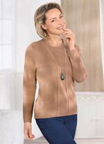 Pullover in Twinset-Optik mit Schurwolle  CAMEL