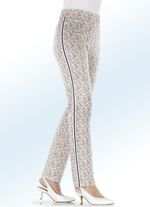 Hose mit aparter Floral-Dessinierung und effektvollem Zierband 