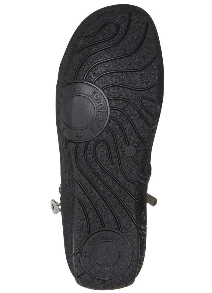 Andrea Conti Schnür-Bootie mit reptilgeprägtem Einsatz und Zier-Reissverschluss SCHWARZ