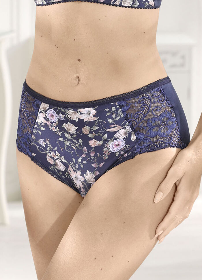 Miss Mary Slip mit farbharmonischem Floraldessin MARINE-BUNT