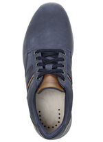 GINO GALANTE, bequeme Herren-Schnürschuhe, Weite K, mit herausnehmbarem Fussbett MARINE-COGNAC