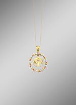 Diamantierter Lebensbaum-Anh&auml;nger in Tricolor 