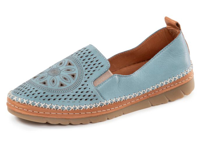 Gemini, sommerliche Damen-Slipper, Weite G, mit herausnehmbarem Fussbett 