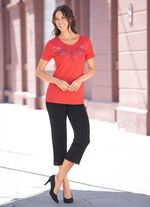 Shirt mit dekorativer Pl&auml;ttchenzier in 2 Farben ROT