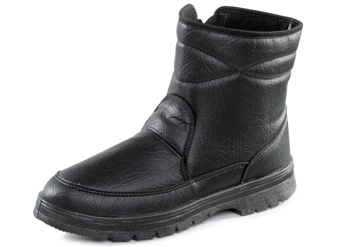 Stiefelette mit Knitter-Struktur SCHWARZ