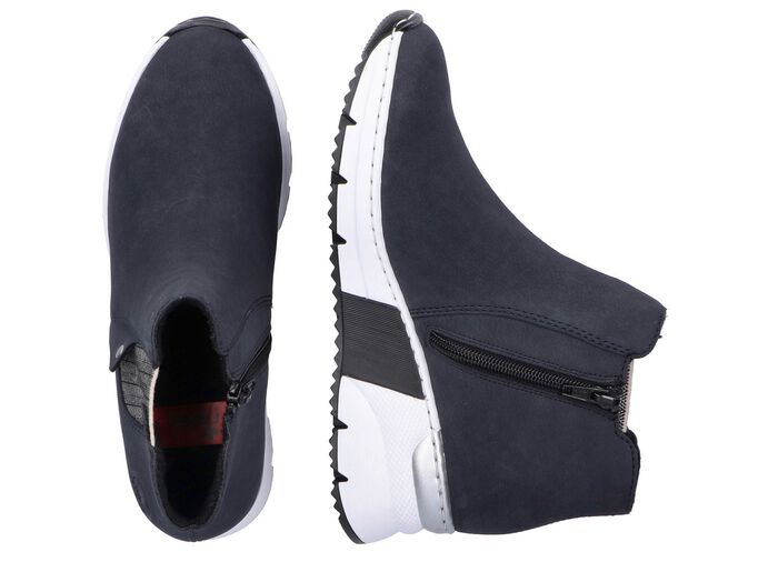 Rieker, modische Damen-Boots, Weite G, mit Reissverschluss DUNKELBLAU