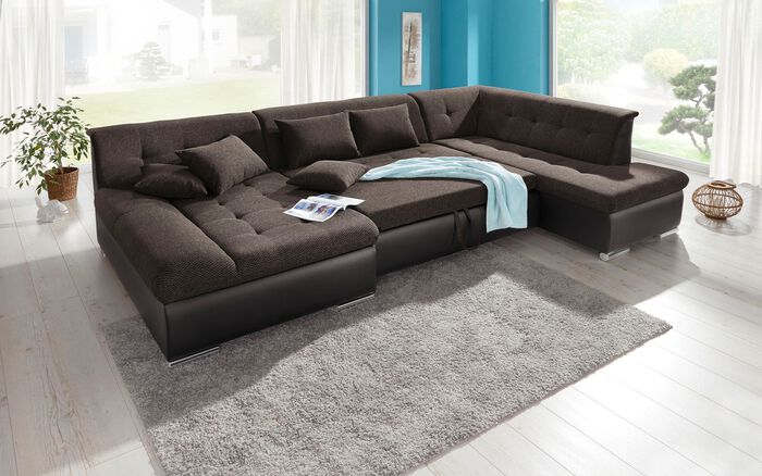 Wohnlandschaft mit Bettfunktion 