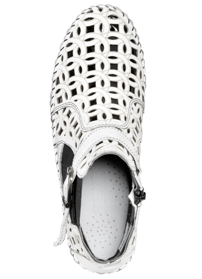 Gemini, sommerliche Damen-Boots, Weite G, mit herausnehmbarem Fussbett WEISS-SCHWARZ