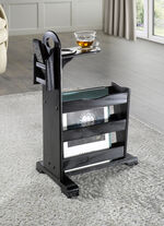 Beistelltisch aus massivem Kiefernholz SCHWARZ