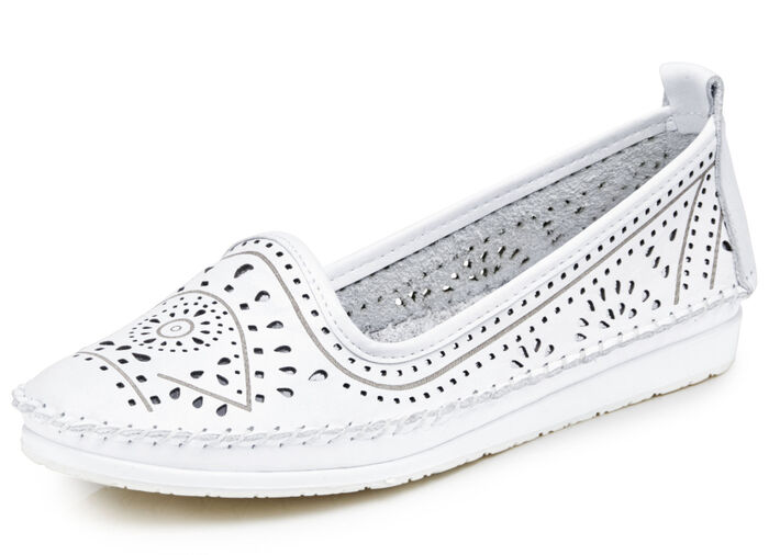Andrea Conti Mokassin-Slipper aus Rind-Nappaleder WEISS