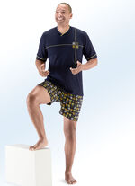 Shorty mit V-Ausschnitt und Druckmotiv 