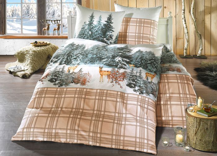 &laquo;irisette&raquo; Bettw&auml;sche-Garnitur Winterlandschaft 