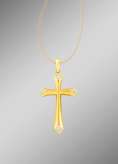 Kreuz-Anh&auml;nger mit Diamant 