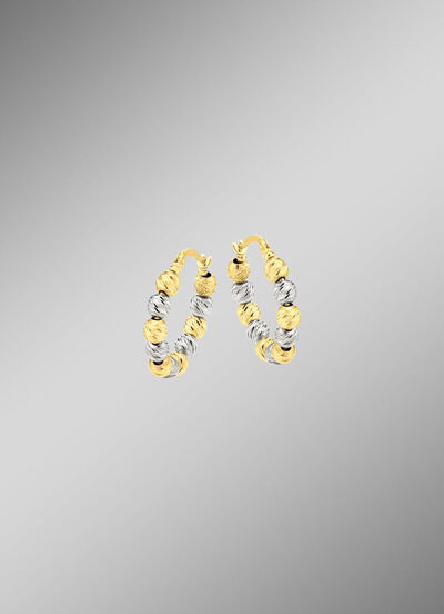 Diamantierte Creolen in Bicolor 