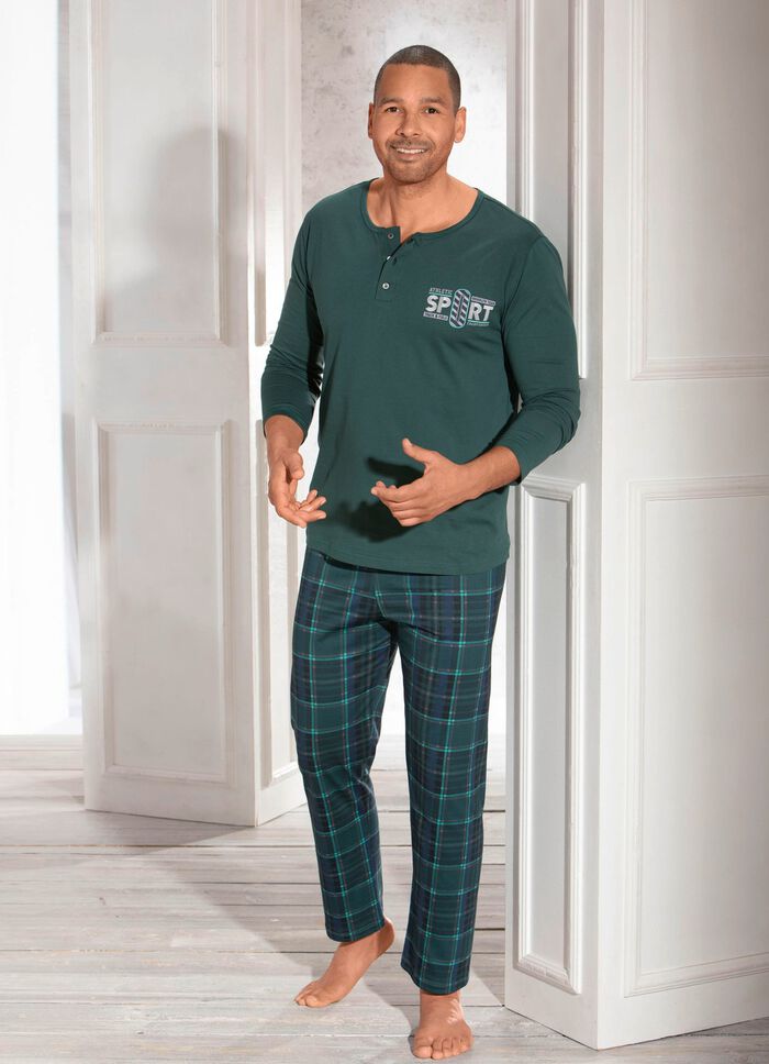 Pyjama mit Knopfleiste und Druckmotiv 