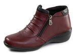 ELENA EDEN, bequeme Damen-Boots, Weite H, mit herausnehmbarem Fussbett BURGUND-SCHWARZ