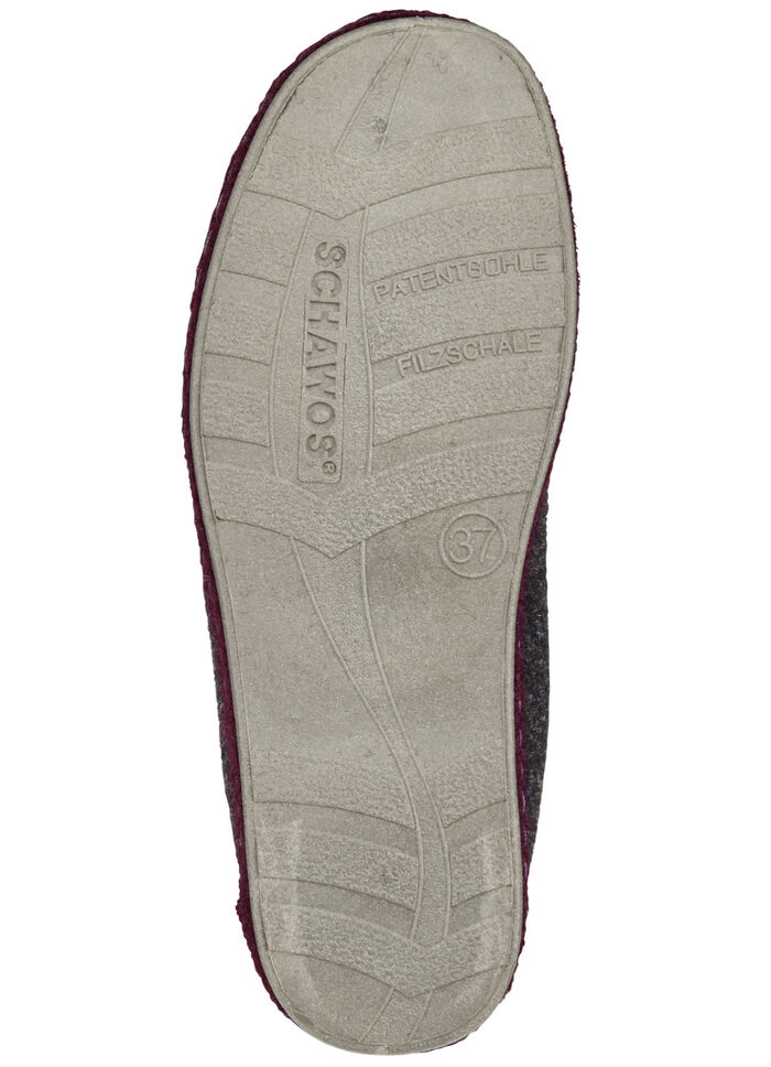Atmungsaktive Damen-Hausschuhe, mit Klettverschluss ANTHRAZIT-BORDEAUX