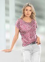 Shirt mit farbbrillantem Inkjet-Druck in 2 Farben FUCHSIA-WEISS