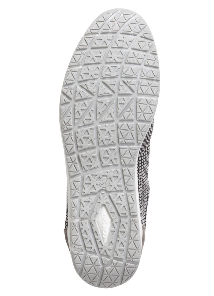 ELENA EDEN Schn&uuml;rschuh mit Leder-Bes&auml;tzen SCHWARZ-WEISS-TAUPE