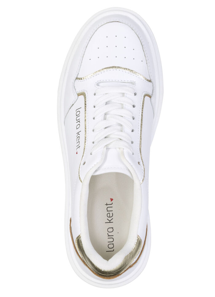 LAURA KENT, trendige Damen-Sneaker, Weite H, mit herausnehmbarem Fussbett WEISS