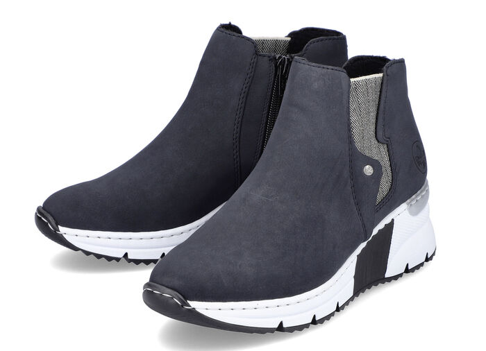 Rieker, modische Damen-Boots, Weite G, mit Reissverschluss DUNKELBLAU