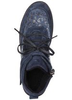 ELENA EDEN Schn&uuml;r-Bootie aus Veloursleder MARINE