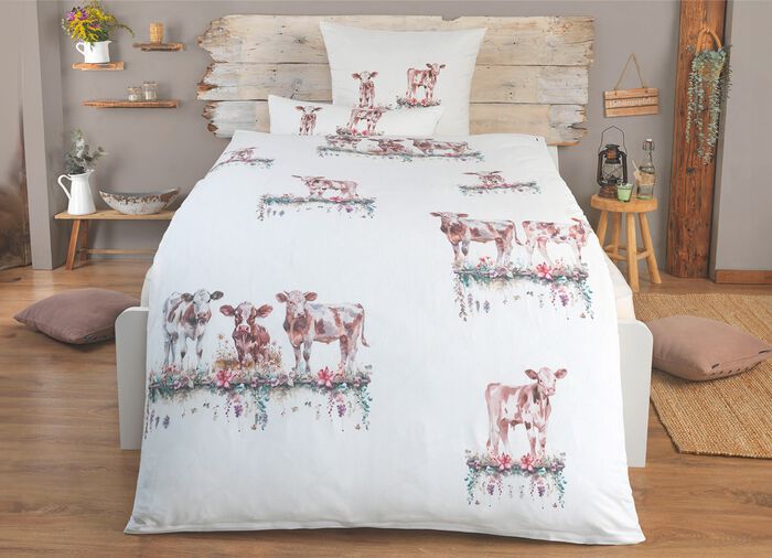 Polycotton-Bettw&auml;sche-Garnitur mit Reissverschluss 