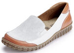 Gemini Slipper mit seitlich eingesetzten Gummizügen WEISS-ORANGE
